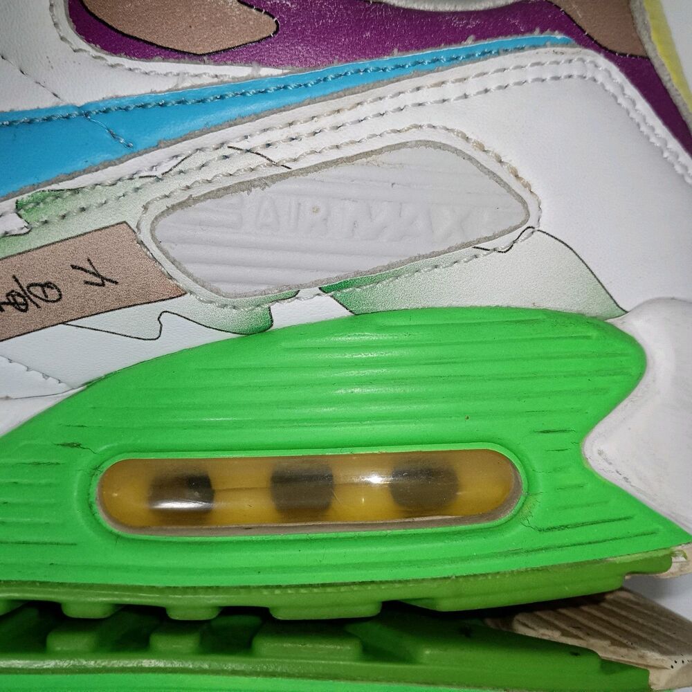 Size 9.5 - Ruohan Wang x Nike Air Max 90 Flyleather Multicolor - Picture 12 of 16